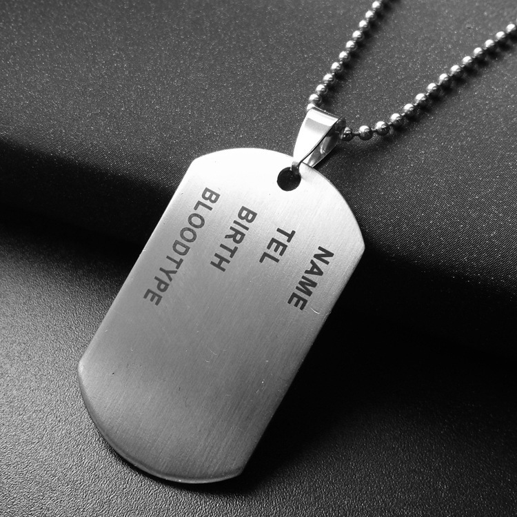 Fashion Lettering Military Identity Card Titanium Steel Pendant Wholesale Nihaojewelry display picture 9