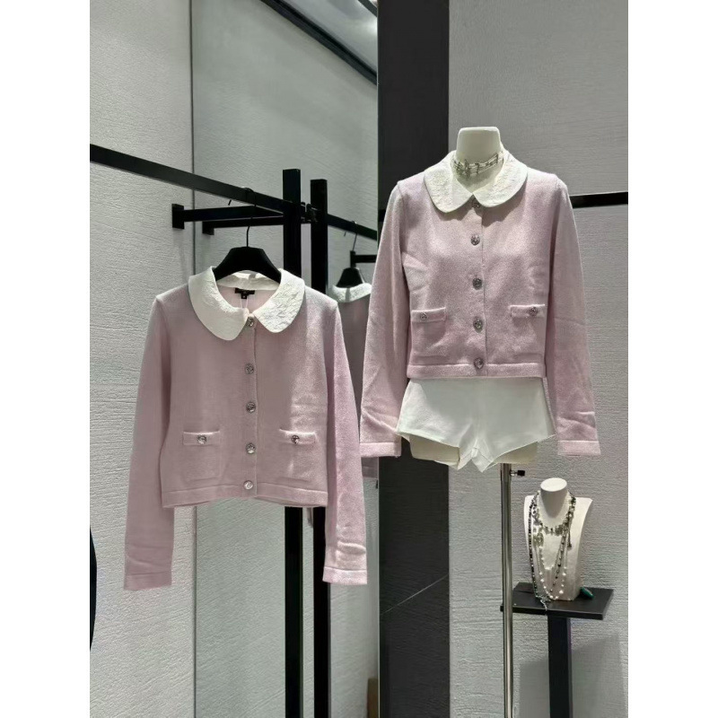 CHICYOU25b 乖乖女小香可拆卸白领子绵羊毛少女风针织开衫|undefined