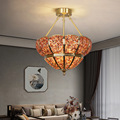 客厅纯铜吊灯复古创意奢华大气北欧美式轻奢田园灯具卧室餐厅水晶