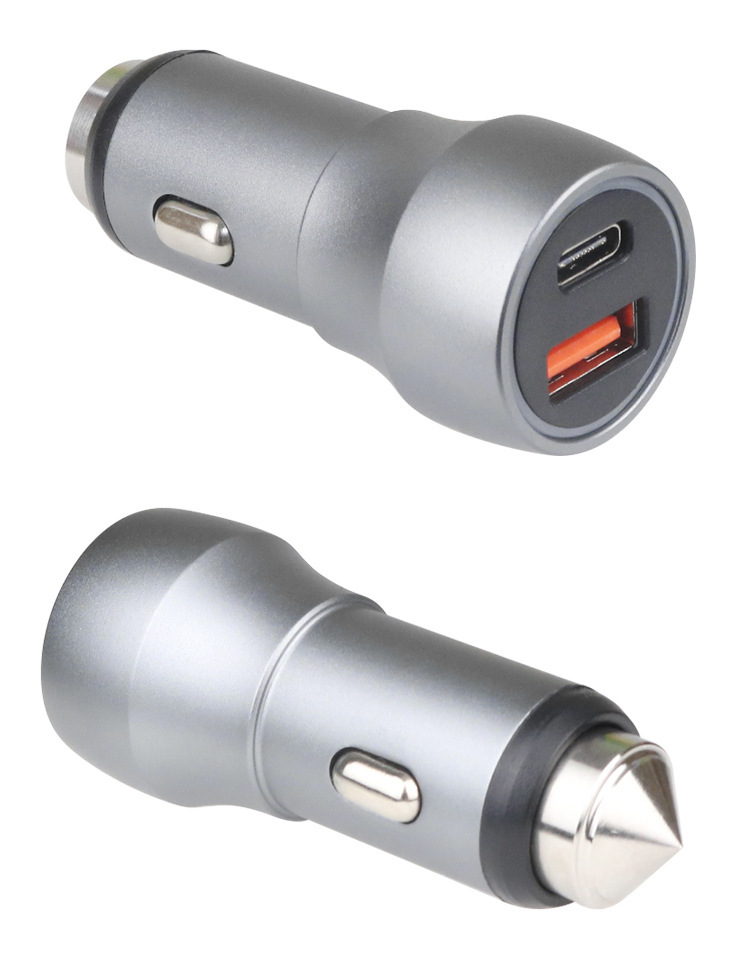 Car charger super fast charging flash charging cross-border aluminum alloy QCPD cigarette lighter suitable for car charging