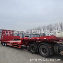 平板低平板运输半挂车 框架运输 多线轴可折叠爬梯大件运输半挂车