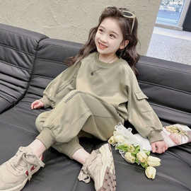 大女童装春秋季卫衣套装女孩儿童时髦洋气运动秋款网红潮衣服8岁9
