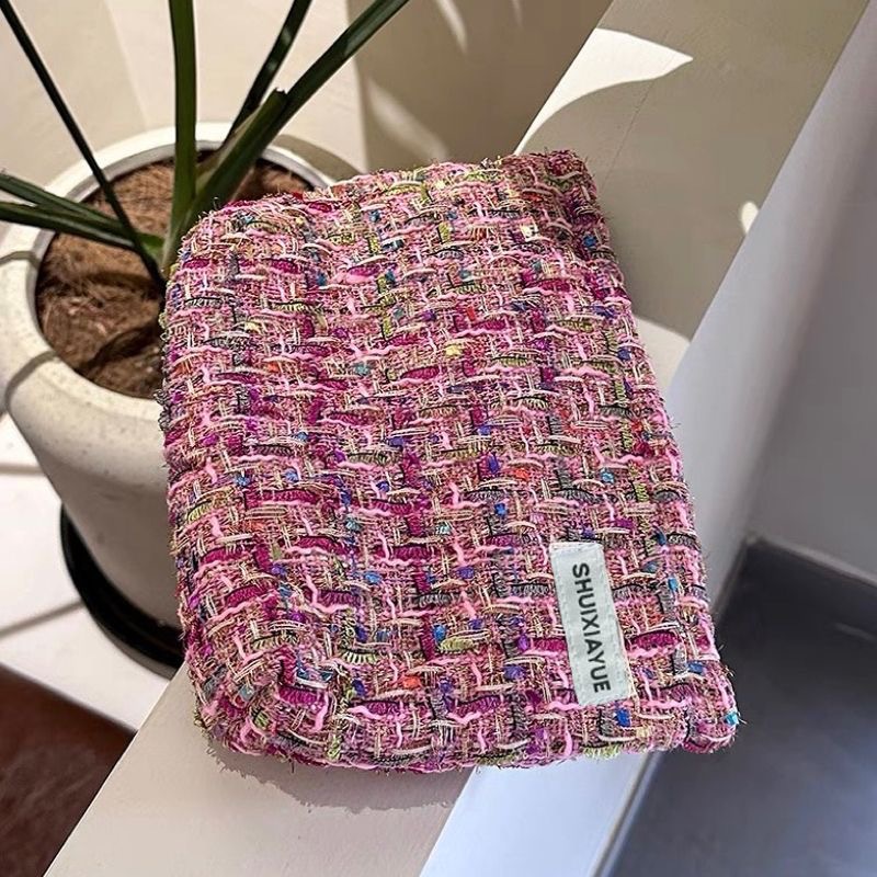 Bolsa de cosméticos de gran capacidad portátil fresco pequeño floral ins bolsa de almacenamiento bolsa de lavado elegante bolsa de almacenamiento jacquard