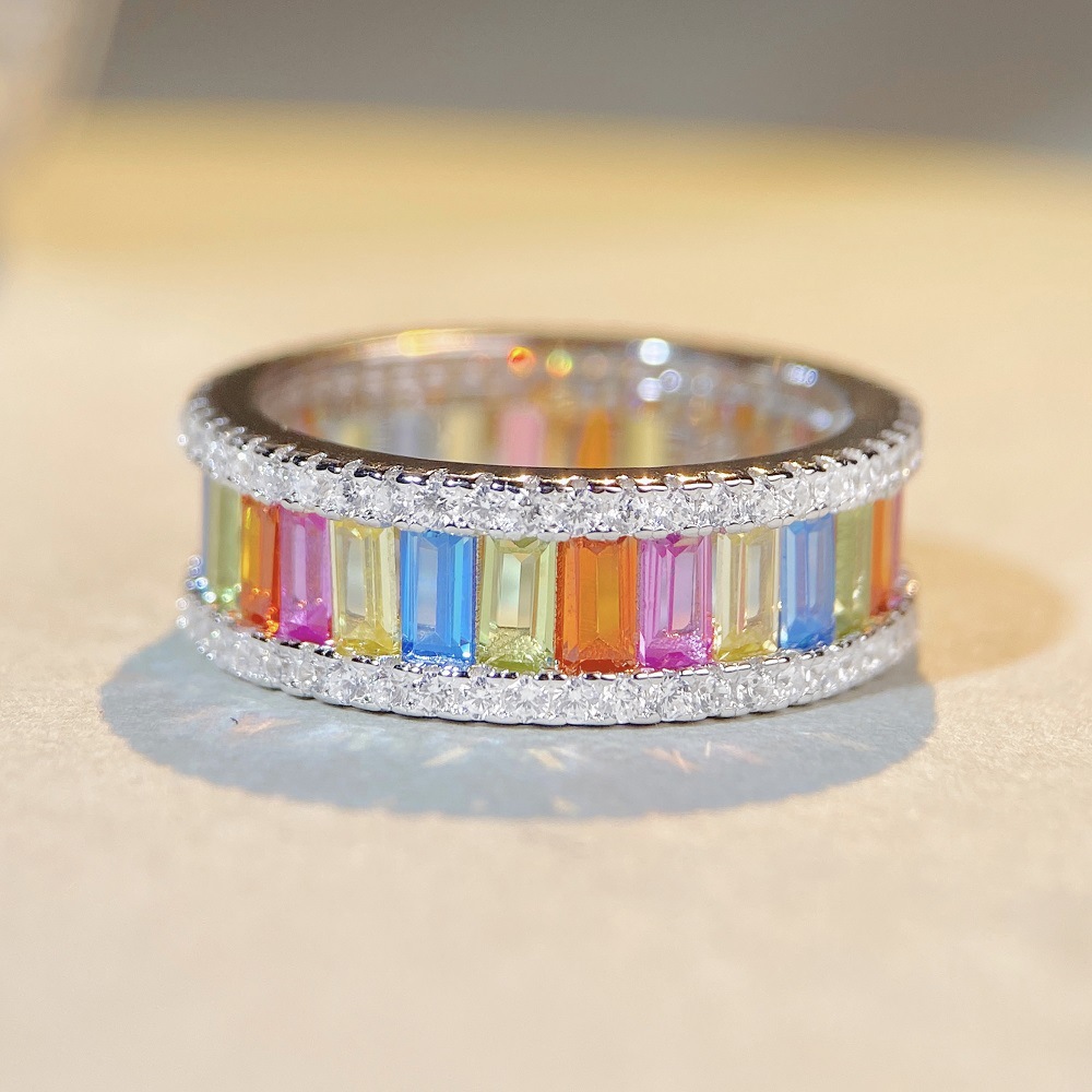 Fashion Geometric Sterling Silver Plating Zircon Rings 1 Piece