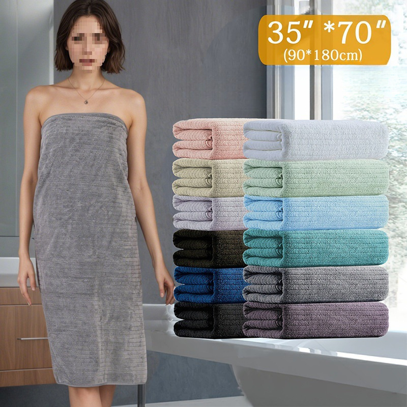 Cross-Border 4-Piece Set of 180*90cm Large Bath Towels, Coral Velvet Towels, Absorbent, Soft, Quick-Drying Adult Towels and Bath Towels