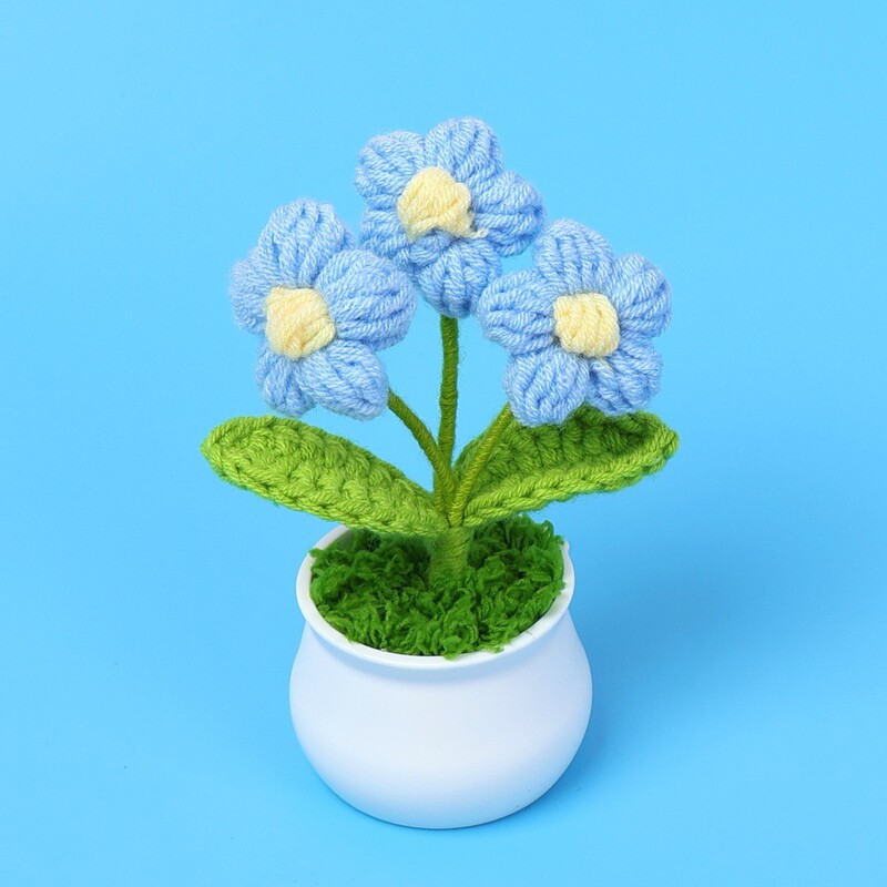 完成したウールひまわり鉢植えスズラン造花チューリップデスクトップ装飾品バレンタインデー教師クラスメートギフト|undefined