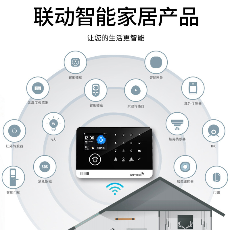 跨境涂鸦WiFi GSM防盗报警主机智能家用安全报警器系统无线探测器|undefined