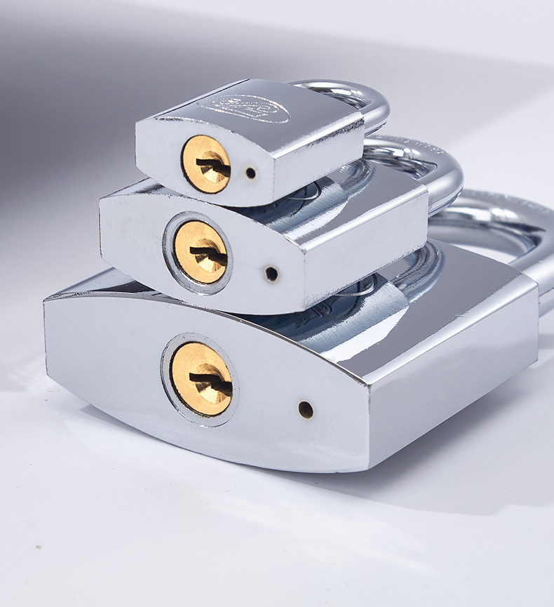 Pujiang factory direct sales thick type Shengli chrome-plated lock with waterproof ring copper core padlock warehouse door lock head pic 9