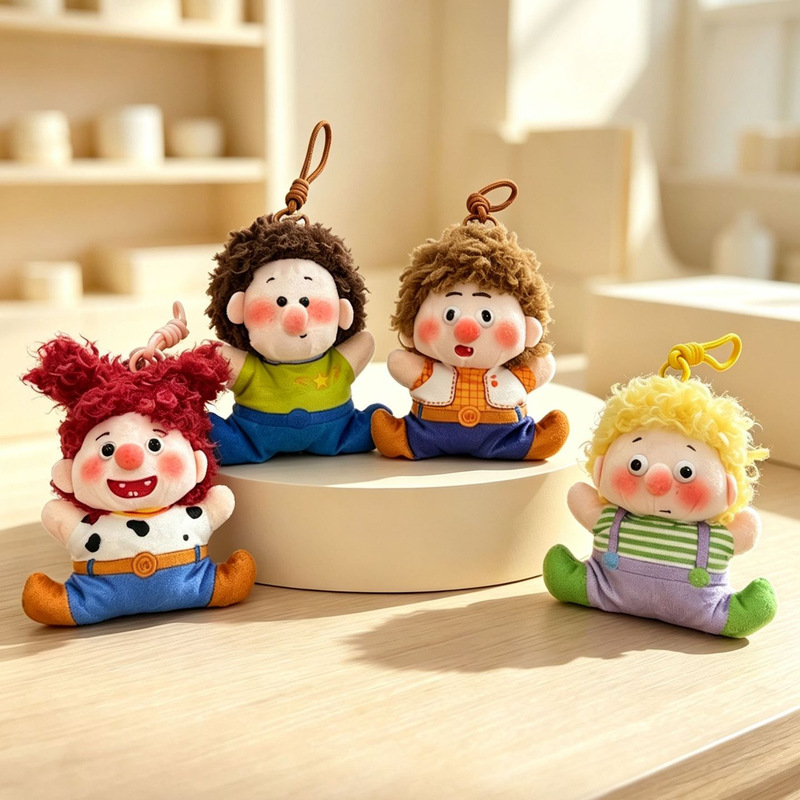 Cross-border hot item: Adorably ugly fluffy kid plush toy pendant, cute toy figure, keychain, bag decoration
