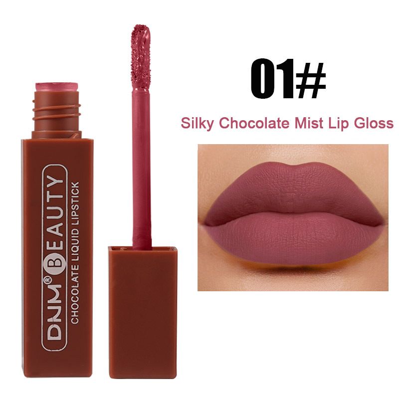 Cross-Border special DNM chocolate matte lip gloss lip cuff red Single Pack 1-6# velvet 12-18#