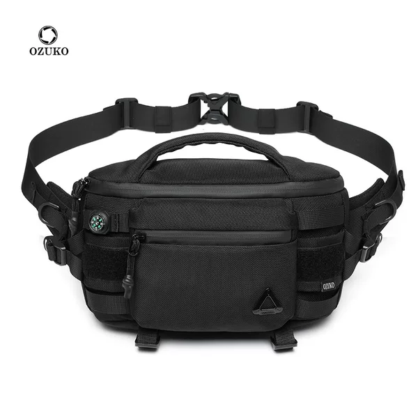 Ozuko Multifunctional Waist Bag Crossbody Bag with Multiple Pockets, Close-Fitting, Water-Resistant, Men's Cycling Outdoor Chest Bag