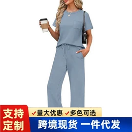 时尚休闲套装;女式T恤;女士连体裤