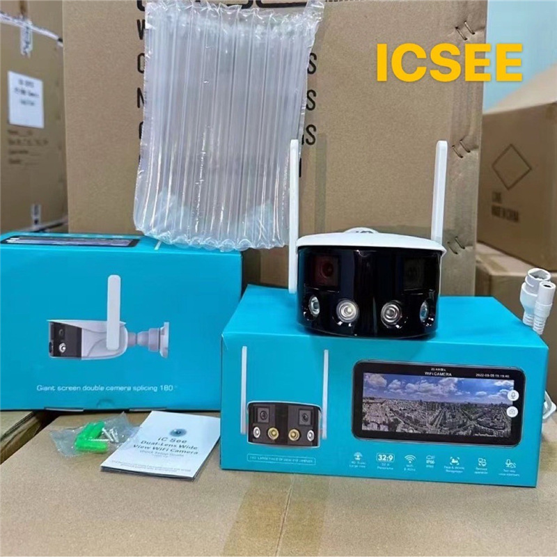 icsee super look 4 million 2k high definition binocular stitching panoramic wide angle 180 degree wireless WiFi camera