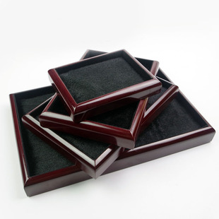 Wooden Jewelry Tray Velvet Display Jewelry Bracelet Necklace Jewelry Ring Double-Sided Storage Props