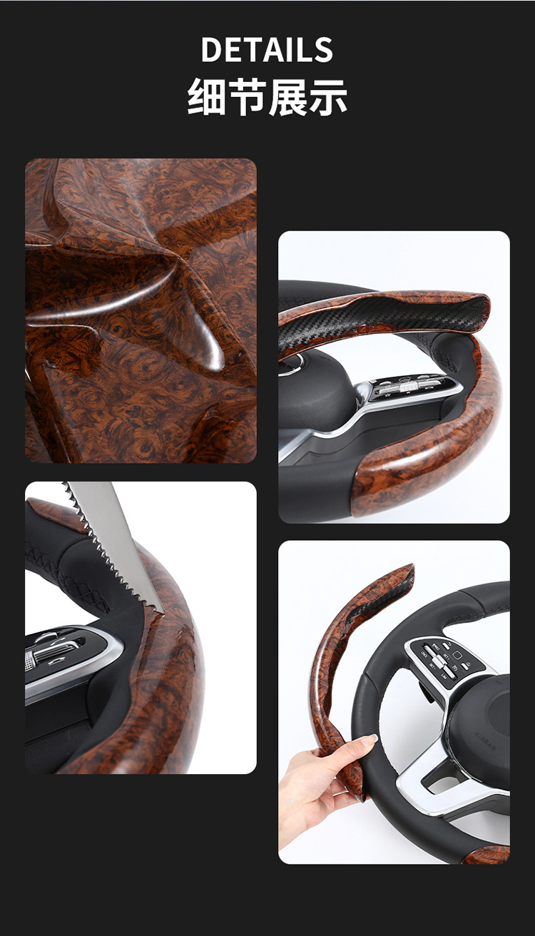 24 New Models of Car Steering Wheel Covers, Fashionable Dual-Color Mesh Fabric with Peach Wood Leather Texture, Wear-Resistant and Non-Slip, Cross-Border