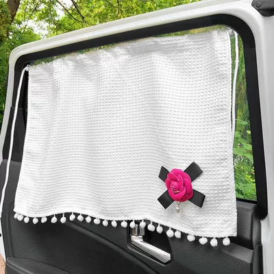 Car curtains, curtain car window magnetic sun - suction-cup-large-pearl-flower-rear-window