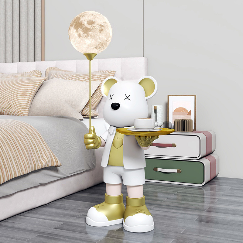 Internet-famous violent bear large landing moon lamp storage ornaments living room TV cabinet next to sofa housewarming gift