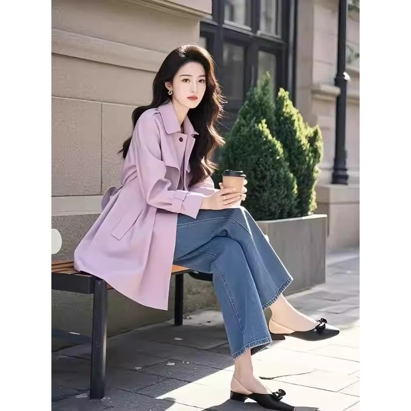 2025 new this year's popular explosions super fire small fragrance unique super good-looking purple windbreaker coat women's early spring