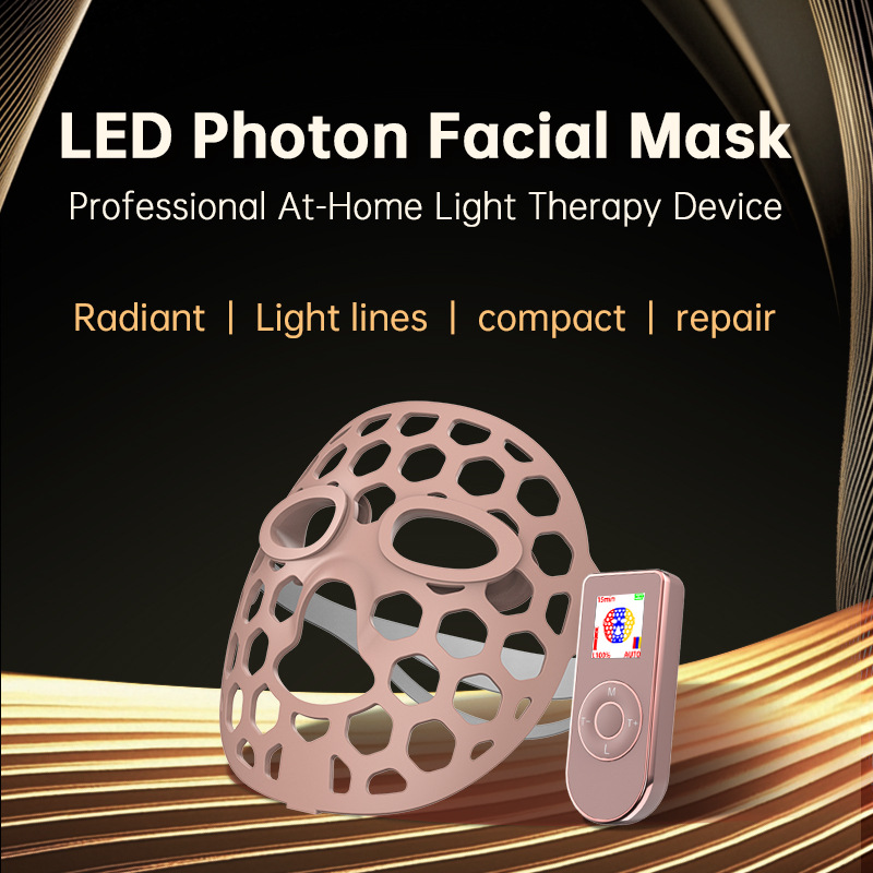 Cross-Border Popular Liquid Silicone Hollow Led Photon Skin Rejuvenation Beauty Mask Red Blue Orange Infrared Home Facial Mask Device