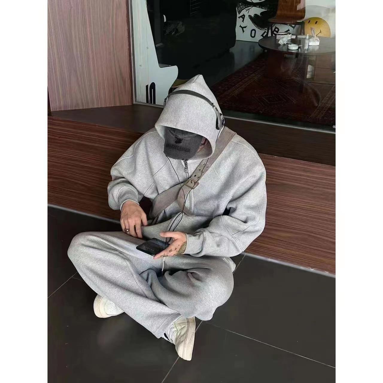 boy 2025 European And Cross-Border New Autumn Winter American Style Solid Color Loose Hooded Unisex Sweatshirt Jacket_voghion.com