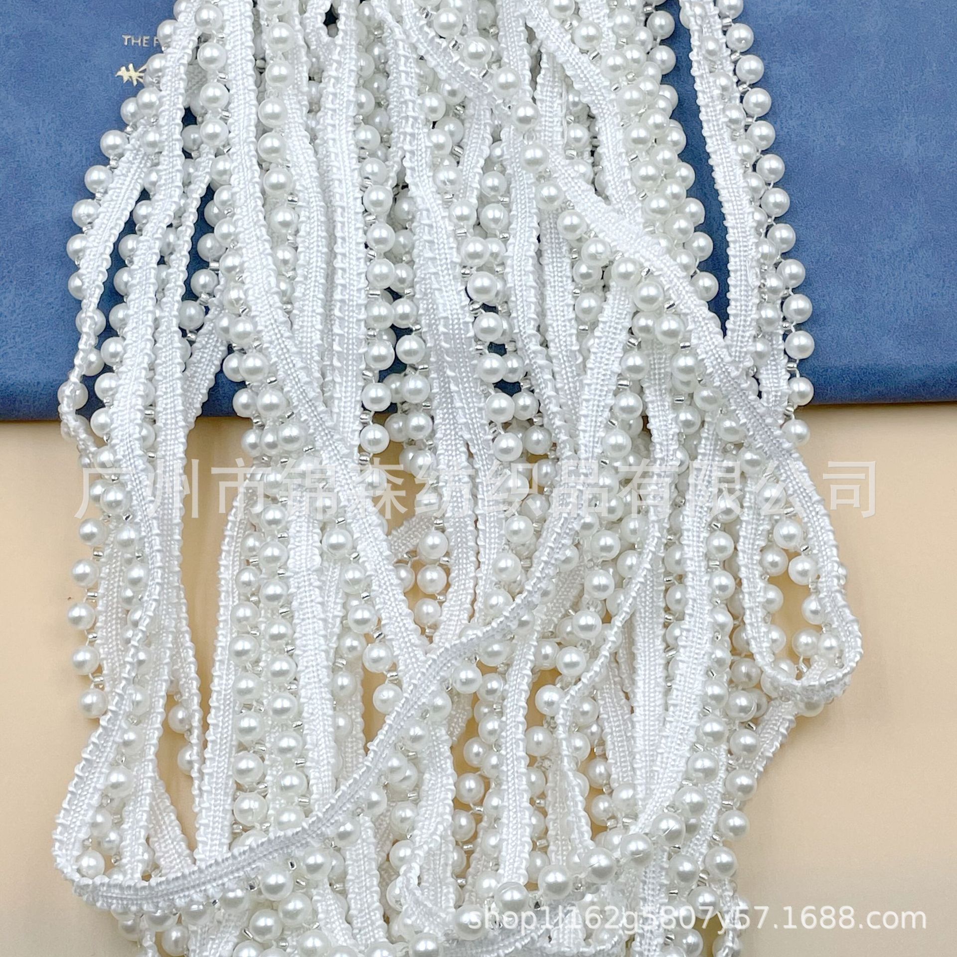 现货手工单边大小珍珠织带花边DIY民族风汉服洛丽塔辅料配饰品