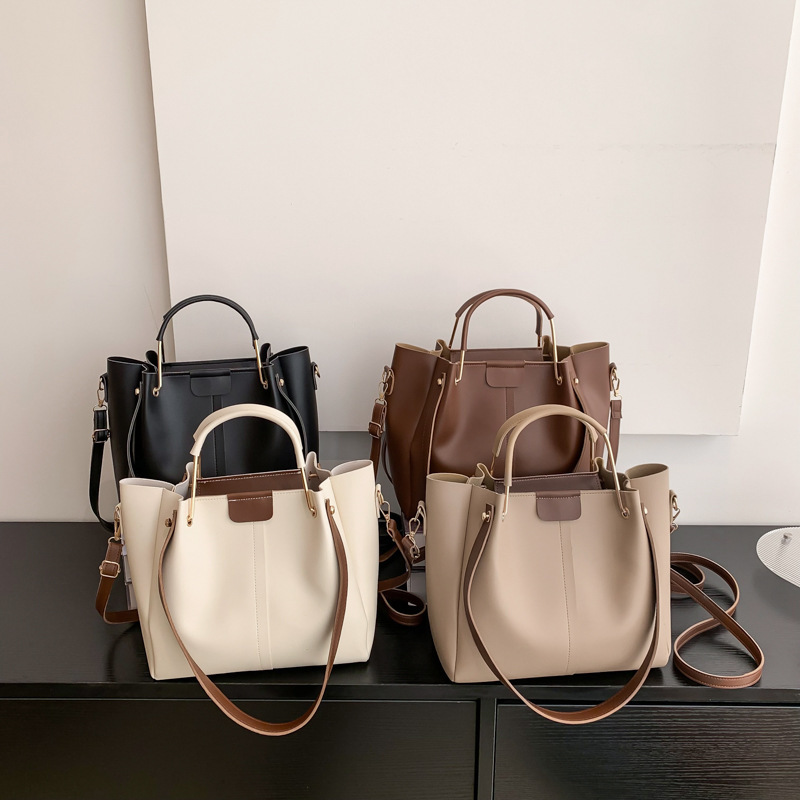 Moda retro simple bolso de mujer estilo transfronterizo de gran capacidad bolso de mano de tela PU bolso de hombro debajo de la axila