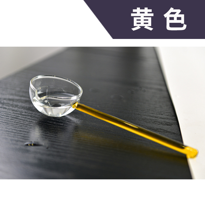 Creativo de leche postre cuchara de vidrio color transparente resistente a altas temperaturas cuchara de sopa cuchara de mezcla de café cuchara redonda cuchara