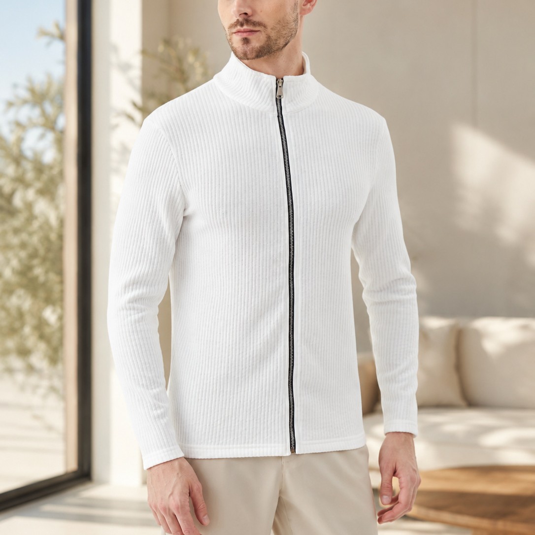 Cross-border long-sleeve zip-up jacket, spring and autumn textured thin breathable outdoor sports casual long-sleeve top wholesale