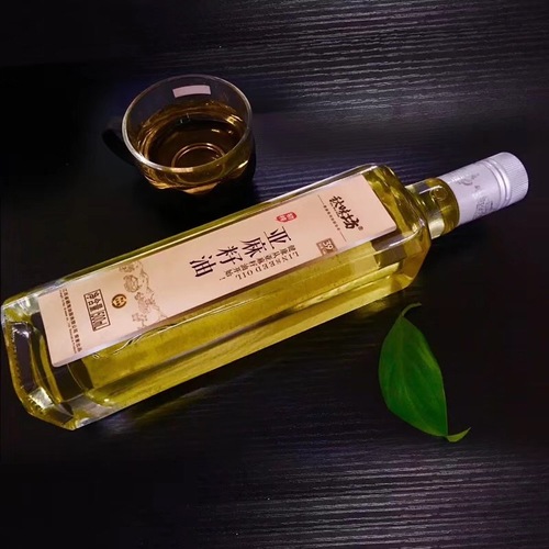 Flaxseed Oil 500mL Glass Bottle Packaging in Multiple Specifications OEM Processing Physical Cold Pressed Camelina Oil Customizable