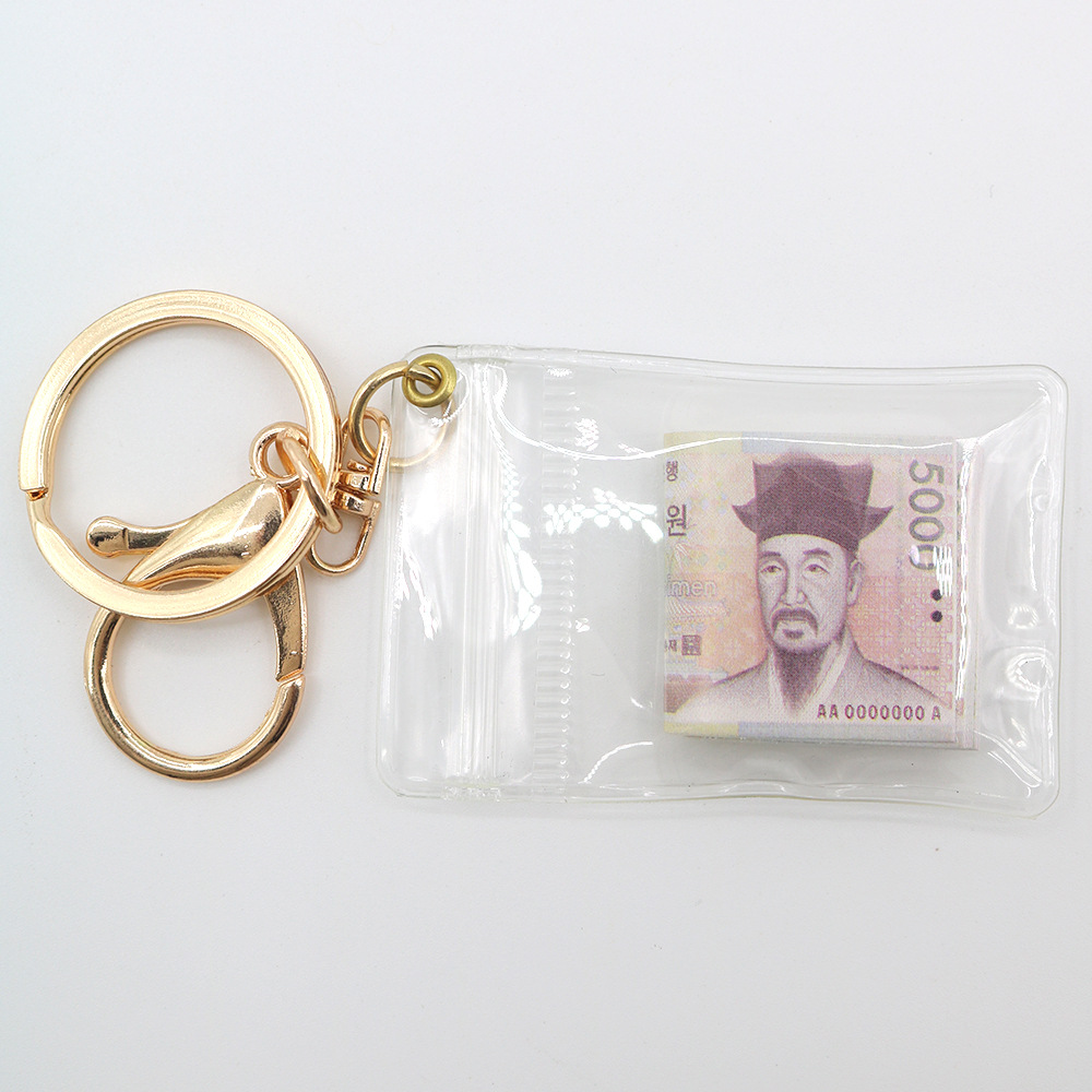 Simulación de dólar de Taiwán, dólar estadounidense, libra, won coreano, moneda indonesia, llavero, colgante de billetes de papel, medalla de oro, colgante de barra de oro, máquina de bebé