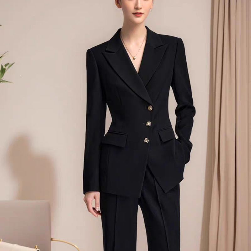 Black Professional Suit Set for Women 2026 Spring and Autumn Fashion Elegant Slim Fit Business Workwear