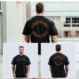 European and American ins High Street Short Sleeve Men's Design Sense Black T-shirt Summer Fitness Training Loose Breathable Short Sleeve