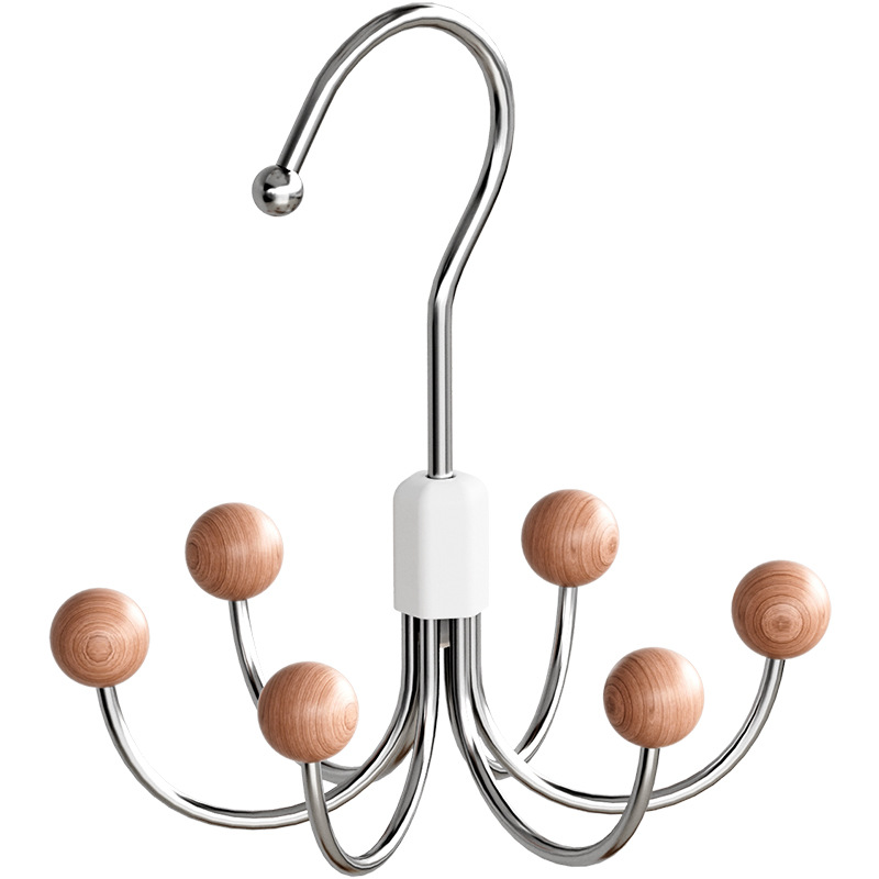 Gancho de seis mordazas, armario giratorio de 360 grados, estante para colgar, percha interior multifuncional, correa, bolsa, gancho de almacenamiento para ropa y sombreros