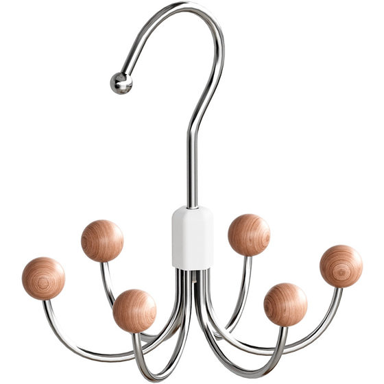 Six-claw hook 360-degree rotating wardrobe hanger multifunctional inner hanger sling coat cap storage hook