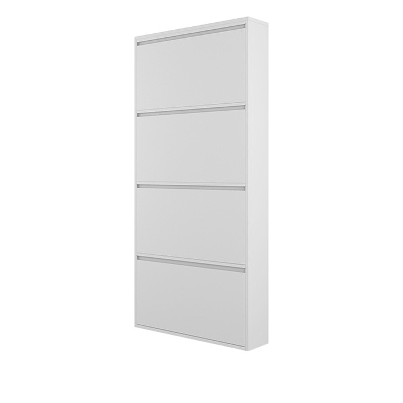 Gabinete de zapatos ultrafino puerta de casa gran capacidad Nordic simple metal extremadamente estrecha puerta Flip gabinete de zapatos