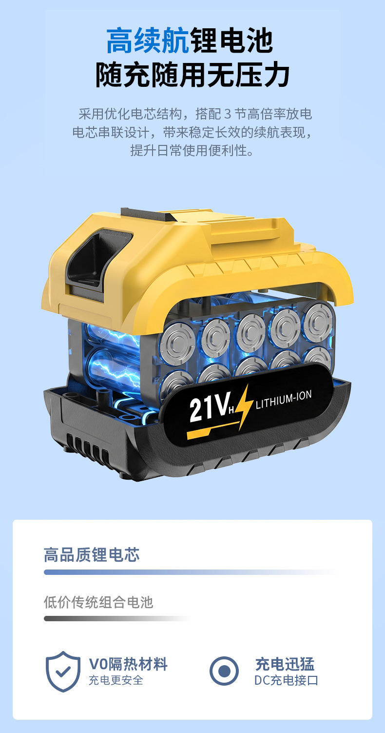 Cross-Border Wireless Car Washing Machine, High-Pressure Water Gun, Household and Car Cleaning Tool, Powerful Lithium Battery Rechargeable Booster Water Gun