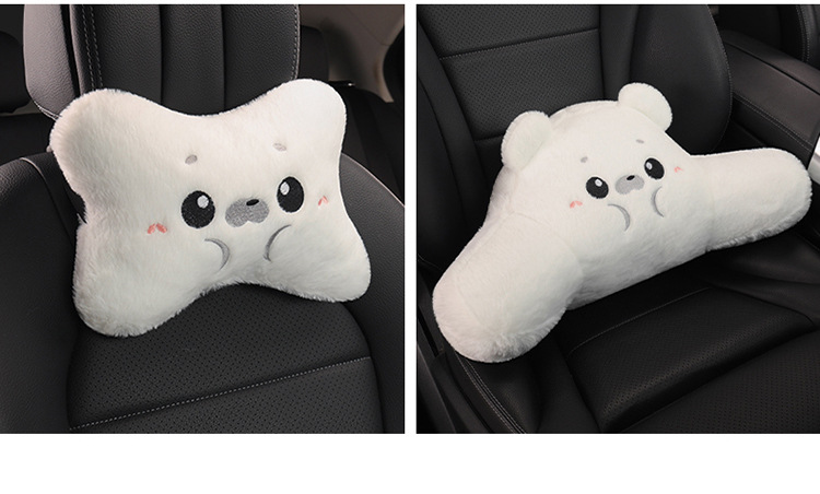 Car Seat Cushion Made of Linen Material with Seal Pattern, Suitable for All Seasons, Available as a Single Piece or a Three-Piece Set, with Optional Car Ventilation Cushion