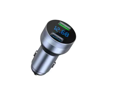 digital display car charger 100w | Mobil şarj cihazları - alloy-full-protocol-super-fast-charging-opp-bag-packaging-gray