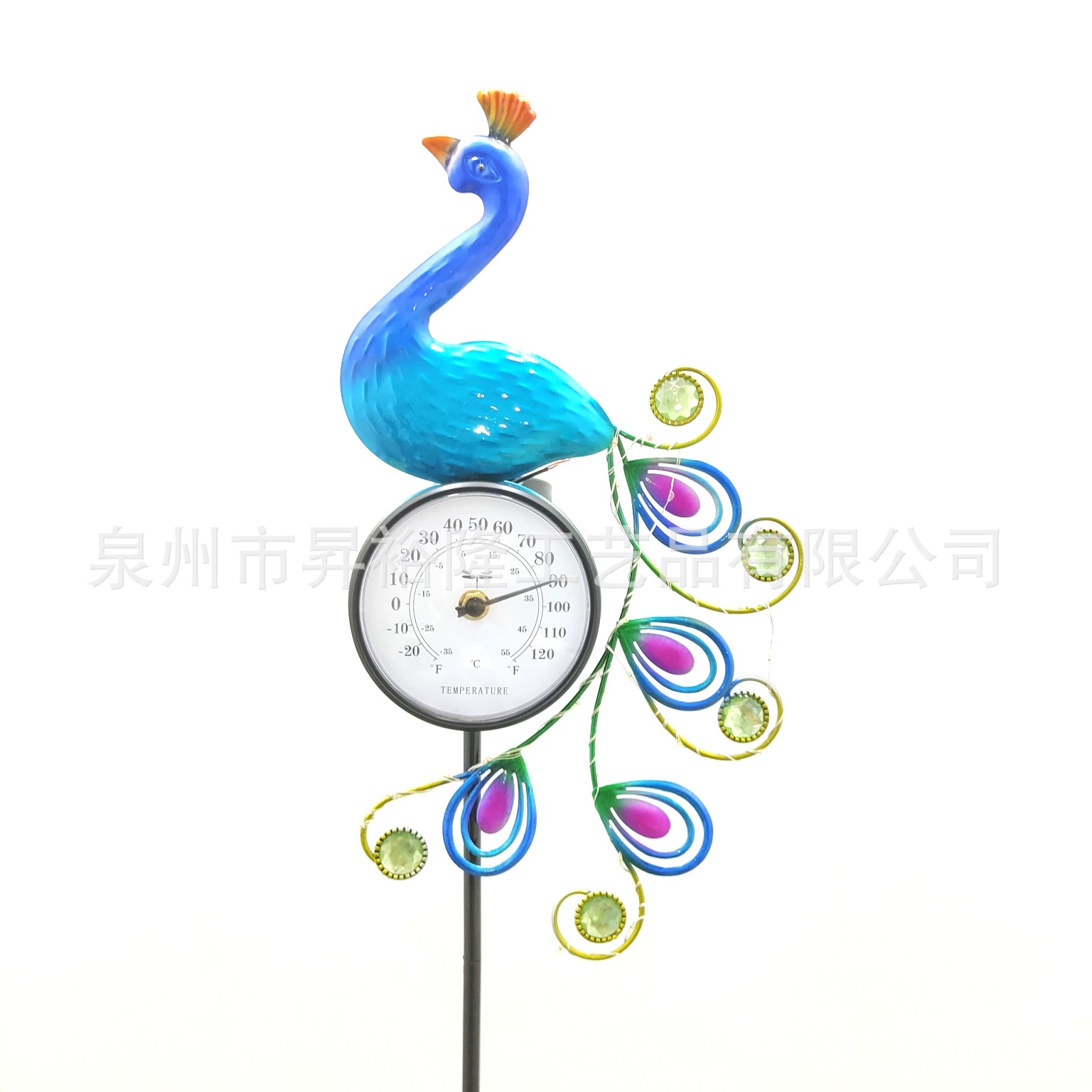 Термометр Павлин Солнечная лампа Акриловые Алмазные перья обмотка лампы линия Павлин лампа уличная Солнечная садовая лампа