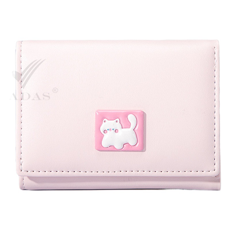 [Historieta Linda] Yadas titular de la tarjeta de las mujeres lindas textura brillante hardware corto tríptico Monedero billetera