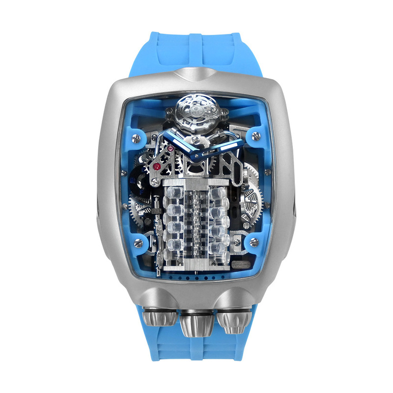 Wholesale Bugatti 16-Cylinder Engine Men's Watch Hot-Selling Waterproof Skeleton Mechanical Watch Men's Luminous Wristwatch
