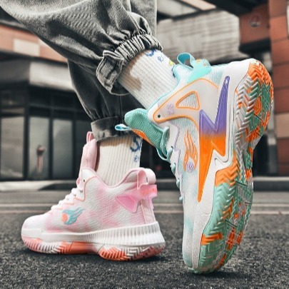 Zapatos de baloncesto Yuan Yuan para hombres y mujeres parejas de tela de malla transpirable antideslizante zapatos deportivos estudiantes jóvenes zapatos de combate real alta