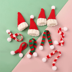 クロスボーダーミニクリスマスウールスカーフ小さな帽子ぬいぐるみクマ人形アクセサリーワインボトル装飾ギフト卸売