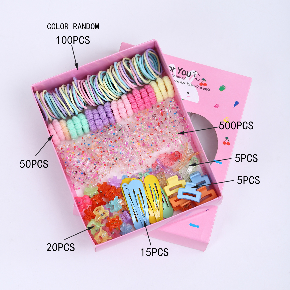 Joyas infantiles nuevas tarjetas de cabello princesa cabello cuerda de cabello bebé caja de regalo para niñas clip de borde coreano conjunto de joyería para el cabello