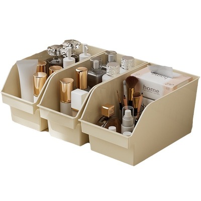 家用橱柜收纳筐多功能斜口收纳盒桌面抽屉整理分隔杂物储物盒