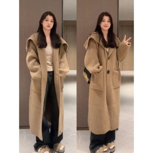 plus size Fat Sister Maillard Vintage Lapel Sweater Coat Women's Autumn and Winter Lazy Style Quilt Knitted Cardigan