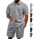Cross-border Men's Summer New Jacquard suit Men's Casual Sports Lel Polo Shirt Men's Short-sleeved Shorts suit
