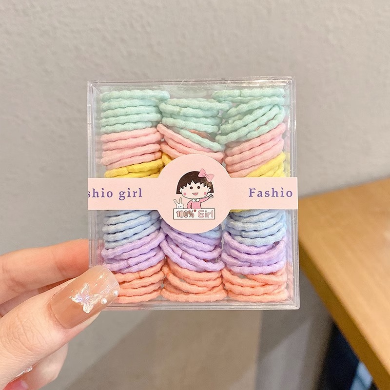 Bebés color caramelo de alta elasticidad pulgar anillo de cabello de niñas adornamiento de cabello de dopamina no daña banda de goma de cabello