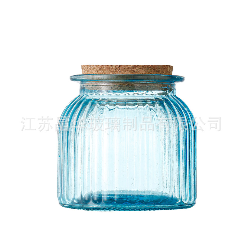 Fábrica al por mayor cosecha Festival gran boca calabaza decorativa botella de vidrio botella de almacenamiento jarra color florero corcho cubierta almacenamiento de calcio de sodio