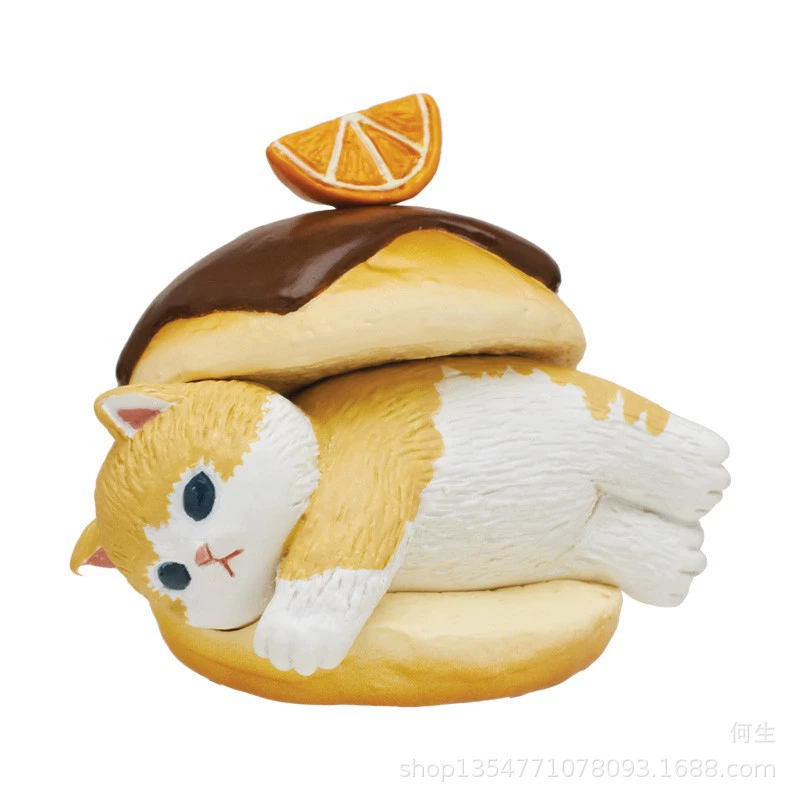 Сюрприз-ящик Gashapon — серия фигурок Hamburger Cat, милая котёнок-сэндвич коллекционная игрушка, 5 дизайнов